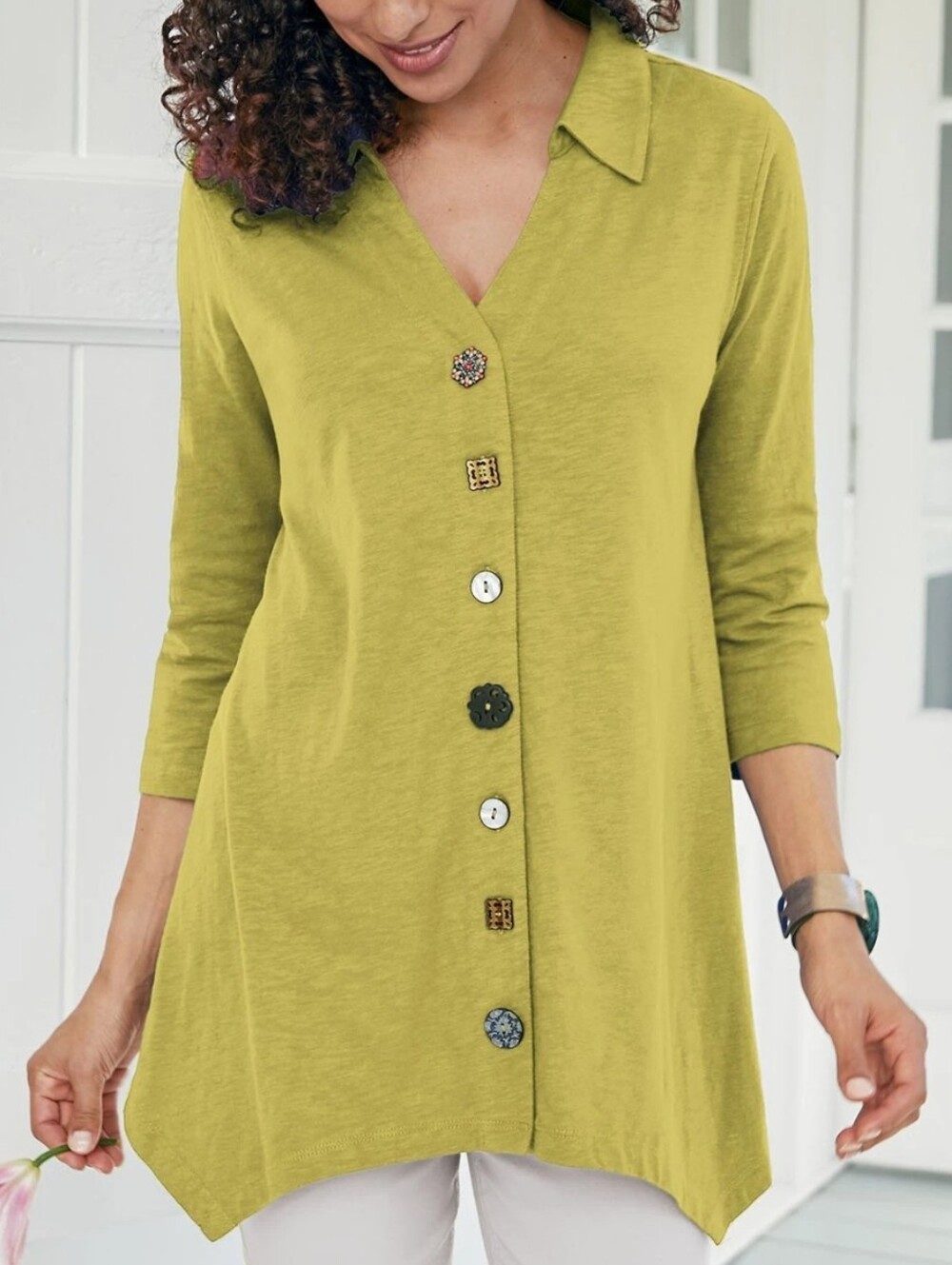 New Soft Surroundings Tunic Danielle Button eclectic jewelry Size: S Fit M